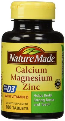 Nature Made Calcium Magnesium &amp; Zinc Tabs, 100 ct