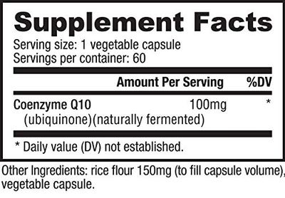 NutraBio CoQ10 Dietary Supplement, Healthy Heart Function &amp; Cellular Energy Production, 100mg - 60 Capsules