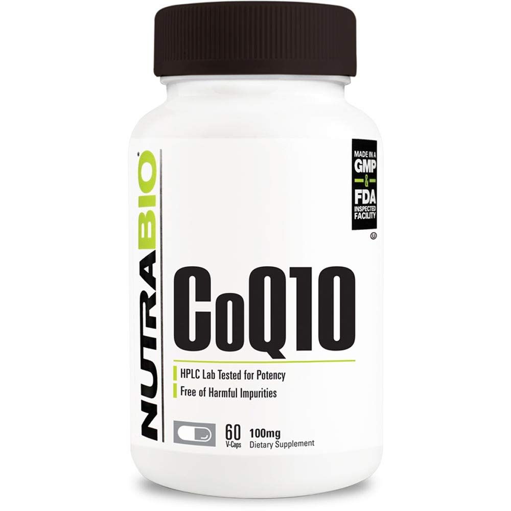 NutraBio CoQ10 Dietary Supplement, Healthy Heart Function &amp; Cellular Energy Production, 100mg - 60 Capsules