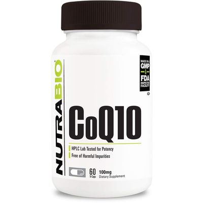 NutraBio CoQ10 Dietary Supplement, Healthy Heart Function &amp; Cellular Energy Production, 100mg - 60 Capsules