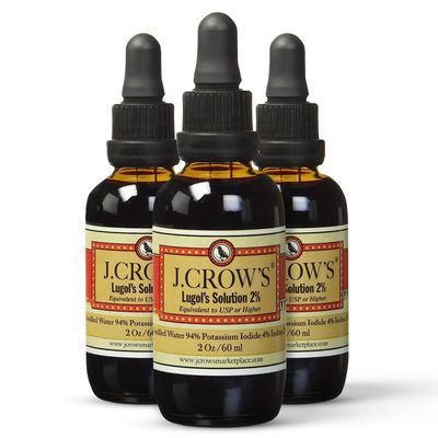 J.CROW&#39;S Lugol&#39;s Solution of Iodine 2% 2 oz Three Pack (3 Bottles)