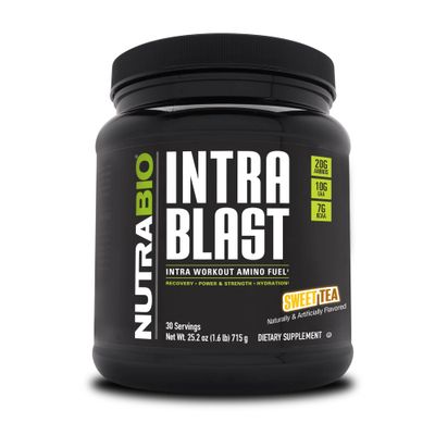 NutraBio Intra Blast BCAA EAA Electrolyte and Hydration Powder - Amino Acid Supplement, EAA/BCAA Powder - Non-GMO and Gluten Free - Sweet Tea - 30 Servings