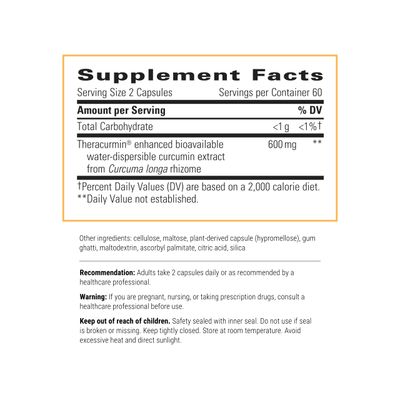 Integrative Therapeutics Theracurmin HP - High Absorption Turmeric & Curcumin Supplement - 27x More Bioavailable - Relief of Minor Discomfort Due to Occasional Overuse* - Vegan - 120 Capsules