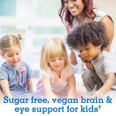 Garden of Life Plant Omega-3 Ala, Dha &amp; Epa Supplement for Children -Liquid, Strawberry - Vegan Brain &amp; Eye Support for Kids, Sugar Free &amp; Non-GMO - 2 Fl Oz