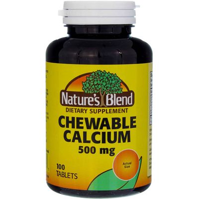 Nature&#39;s Blend Calcium Chewable Bavarian Cream 500 mg 100 Tabs