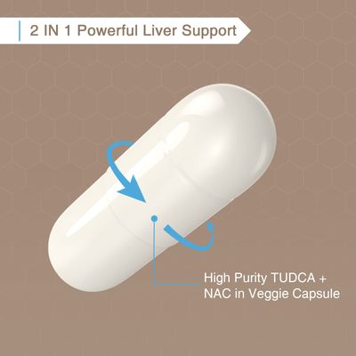 Zingicin TUDCA with NAC Supplement 1200mg - 60 Capsules,Powerful TUDCA Bile Salt Plus N-Acetyl-Cysteine,Antioxidant Supplements for Liver,Digestion