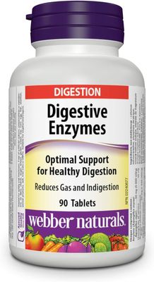 Webber Naturals Digestive Enzymes for Proteins and Carbohydrates, 90 Tablets