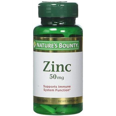Nature's Bounty Chelated Zinc 50 mg Caplets 100 ea (Pack of 2)