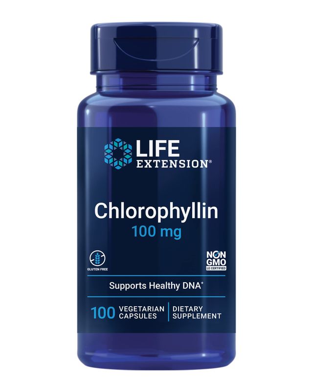 Life Extension Chlorophyllin, antioxidant &amp; DNA Health Support, Gluten-Free, Non-GMO, Vegetarian, 100 Vegetarian Capsules