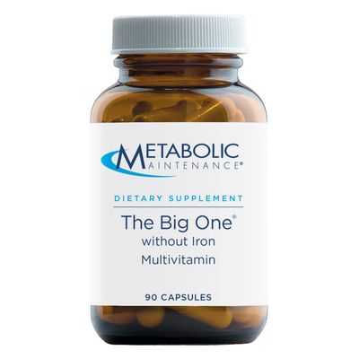 Metabolic Maintenance The Big One Without Iron - Vitamin A, Vitamin B, Folate Daily Multivitamin - Contains Trace Minerals in Bioavailable Forms (90 Capsules)