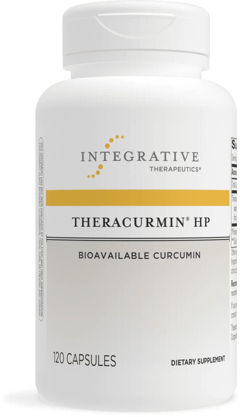 Integrative Therapeutics Theracurmin HP - High Absorption Turmeric &amp; Curcumin Supplement - 27x More Bioavailable - Relief of Minor Discomfort Due to Occasional Overuse* - Vegan - 120 Capsules