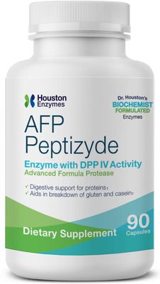 Houston Enzymes - AFP Peptizyde - 90 Capsules - Professionally Formulated Enzyme Combination - Supports Protein Digestion - Increases Breakdown of Casein &amp; Gluten Proteins
