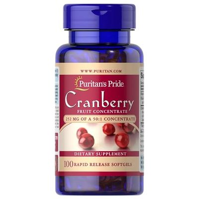Puritan&#39;s Pride Triple Strength Cranberry Fruit Concentrate 12,600 Mg, Supports Urinary and Bladder Health, 100 Count