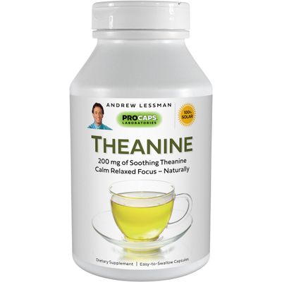 ANDREW LESSMAN Theanine 200 mg - 60 Capsules - Promotes The Production of The Neurotransmitters Dopamine and Serotonin. Natural Calm &amp; Relaxed Focus Without Drowsiness. Easy-to-Swallow Capsules.