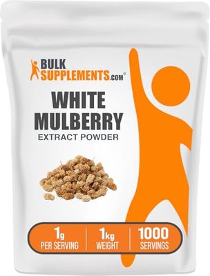 BulkSupplements.com White Mulberry Extract - White Mulberry Leaf Extract 1000mg, from Mulberry Leaf - Herbal Supplement, Gluten Free, 1000mg per Serving, 1kg (2.2 lbs) (Pack of 1)