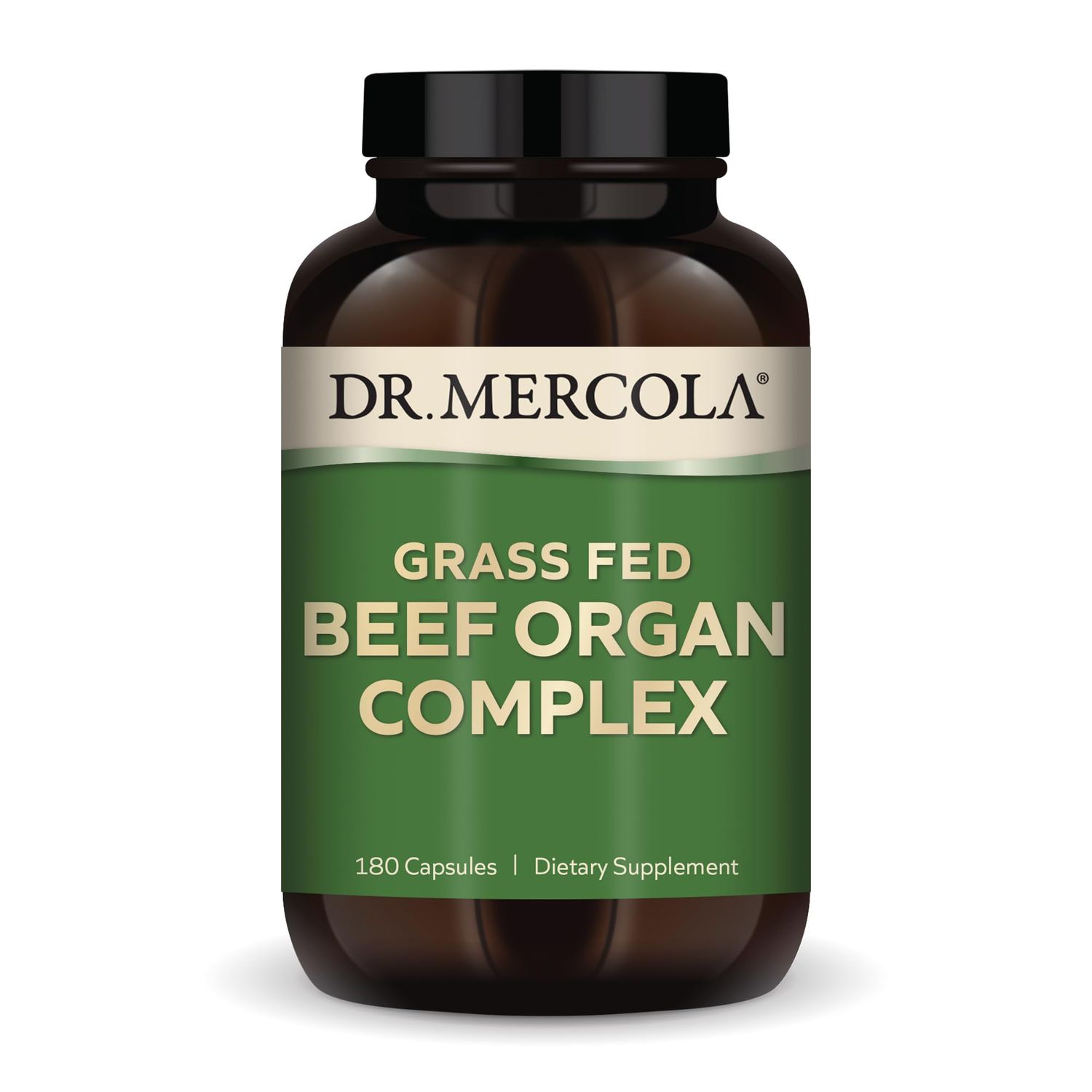 Dr. Mercola Grass Fed Beef Organ Complex, 30 Servings (180 Capsules), Dietary Supplement, Supports Immune &amp; Circulatory Functions, Non-GMO