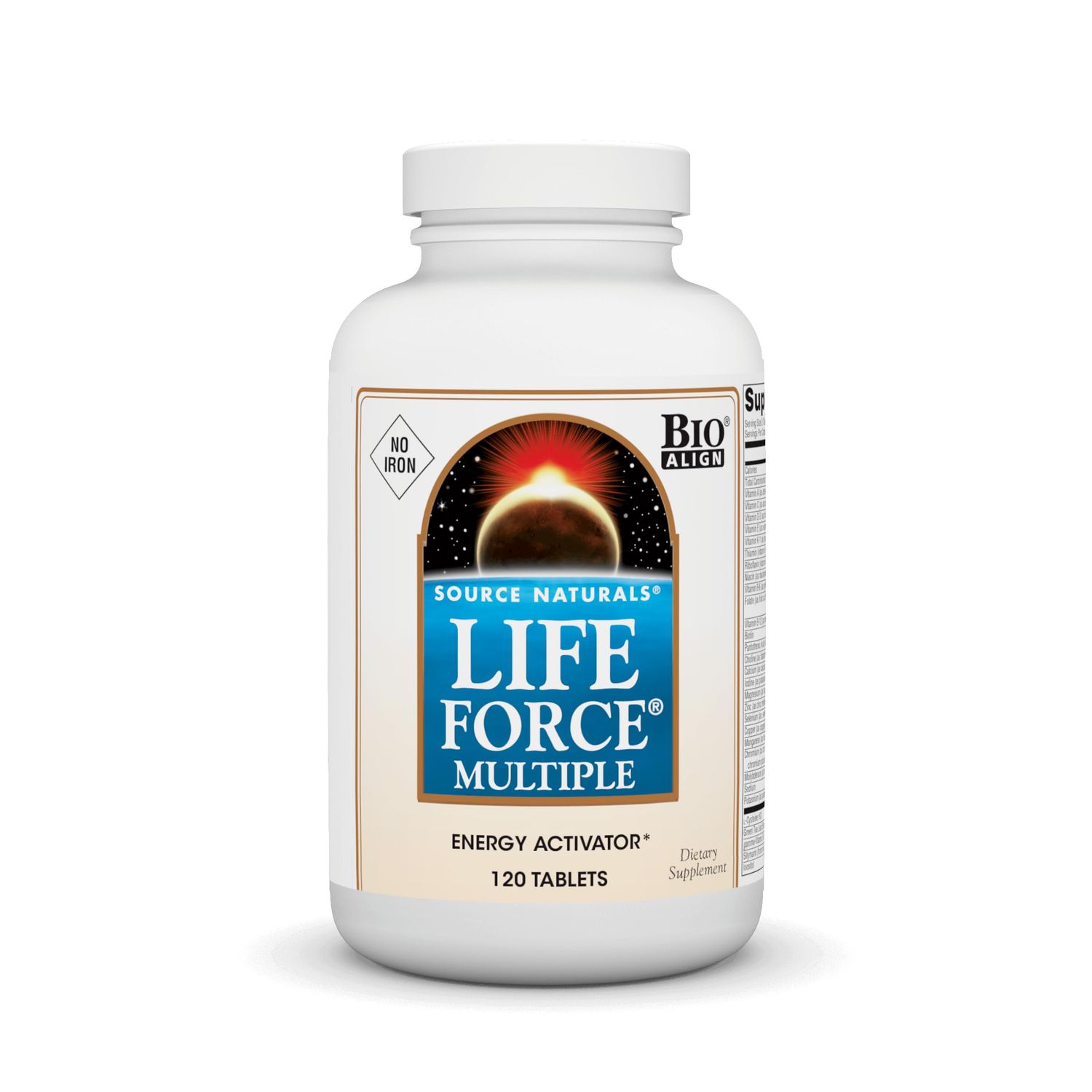 Source Naturals Life Force Multiple Iron Free Daily Multivitamin High Potency Essential Vitamins, Minerals, Antioxidants &amp; Nutrients - Energy &amp; Immune Boost - 120 Tablets