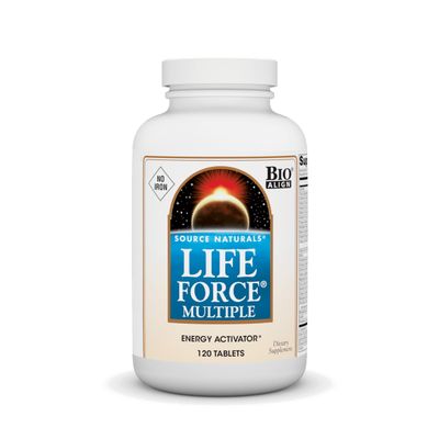 Source Naturals Life Force Multiple Iron Free Daily Multivitamin High Potency Essential Vitamins, Minerals, Antioxidants &amp; Nutrients - Energy &amp; Immune Boost - 120 Tablets