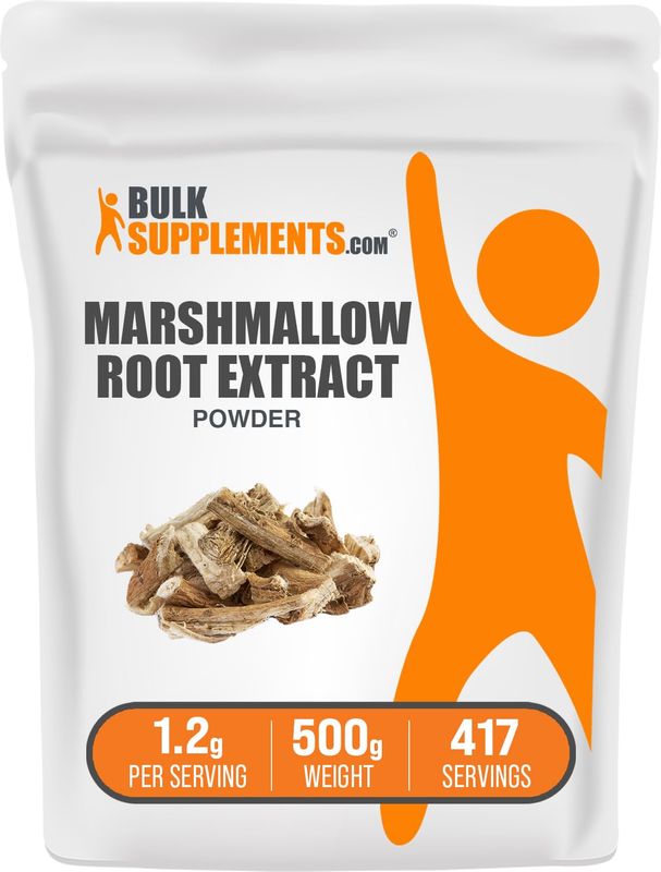 BulkSupplements.com Marshmallow Root Extract Powder - Marshmallow Root Supplement, Marshmallow Extract - Herbal Supplement, Gluten Free, 1200mg per Serving, 500g (1.1 lbs) (Pack of 1)
