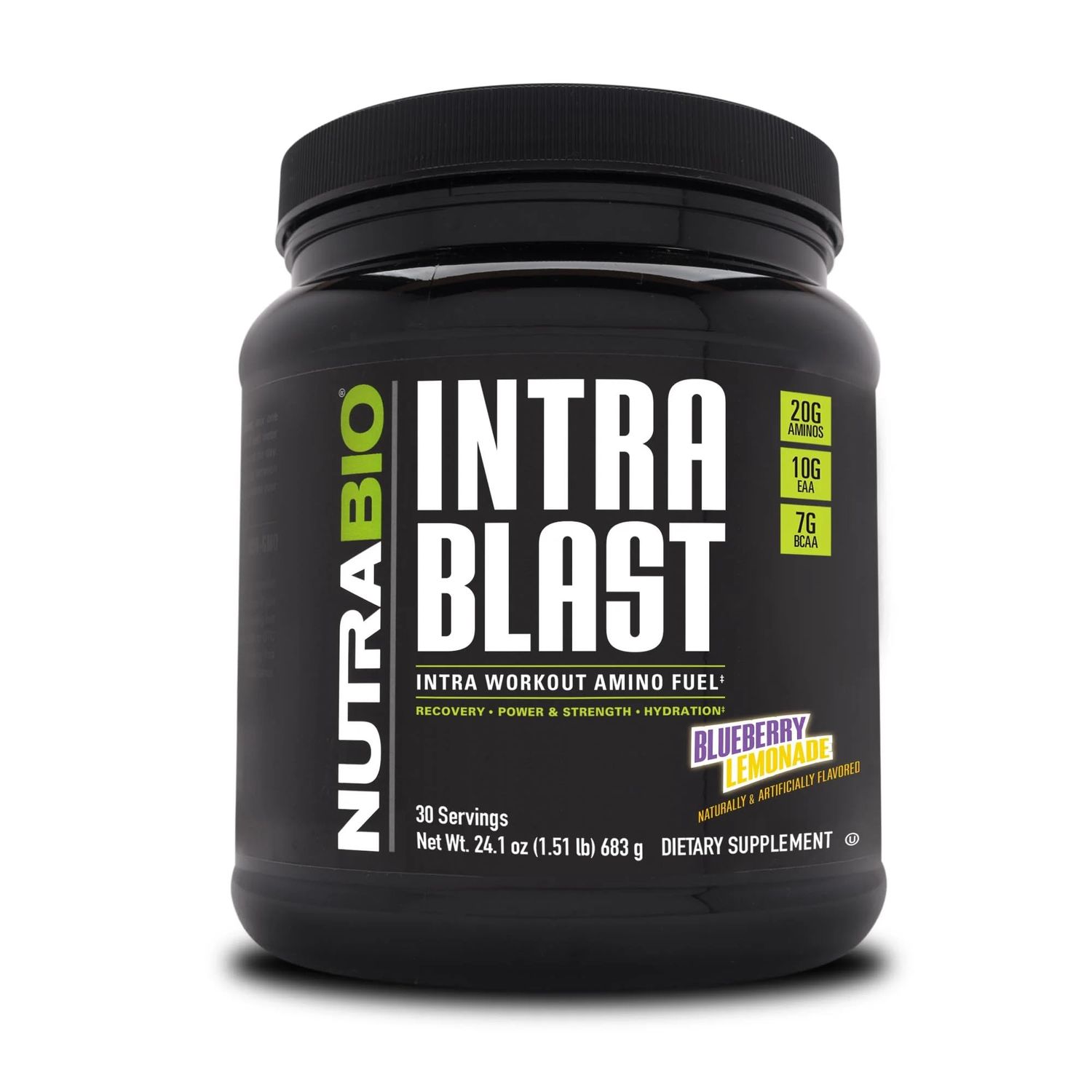 NutraBio Intra Blast BCAA EAA Electrolyte and Hydration Powder - Amino Acid Supplement, EAA/BCAA Powder - Non-GMO and Gluten Free - Blueberry Lemonade - 30 Servings