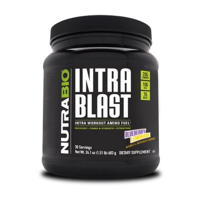 NutraBio Intra Blast BCAA EAA Electrolyte and Hydration Powder - Amino Acid Supplement, EAA/BCAA Powder - Non-GMO and Gluten Free - Blueberry Lemonade - 30 Servings