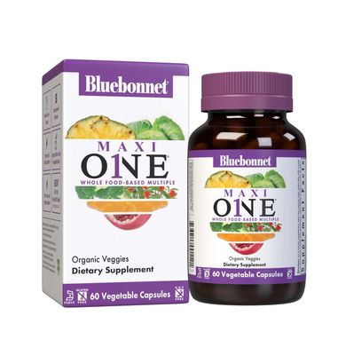 Bluebonnet Nutrition Maxi One (with Iron), Whole Food Multiple, Enzymes, Energy, Vitality, Gluten &amp; Dairy &amp; Soy Free, Kosher, Vegetarian Friendly, Non-GMO, 2 Month Supply, Beige, 60 Count