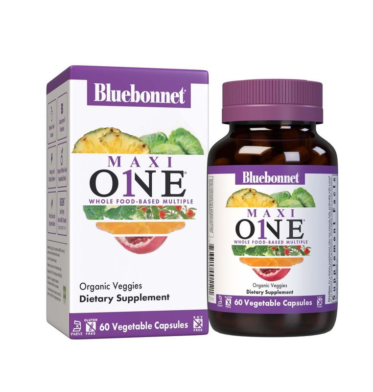 Bluebonnet Nutrition Maxi One (with Iron), Whole Food Multiple, Enzymes, Energy, Vitality, Gluten &amp; Dairy &amp; Soy Free, Kosher, Vegetarian Friendly, Non-GMO, 2 Month Supply, Beige, 60 Count