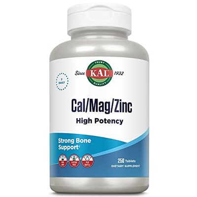 KAL Cal/Mag/Zinc | 1000mg Calcium, 400mg Magnesium &amp; 15mg Zinc | Bone, Muscle, Heart &amp; Immune Support | 250ct, 83 Serv.