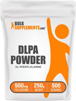 BulkSupplements.com DL-Phenylalanine Powder - DLPA Powder, DL-Phenylalanine 500mg - DLPA Supplements, Amino Acid - Gluten Free, 500mg per Serving, 250g (8.8 oz) (Pack of 1)