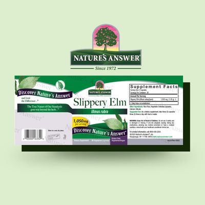 Nature's Answer Slippery Elm | Super Concentrated Herbal Supplement | Soothes Mucous Membranes | Demulcent Herb | Kosher | Vegan | Gluten Free | 90 Capsules