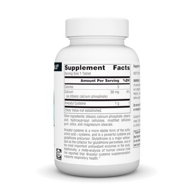 Source Naturals N-Acetyl Cysteine Antioxidant Support 1000 mg Dietary Supplement That Supports Respiratory Health* - 60 Tablets