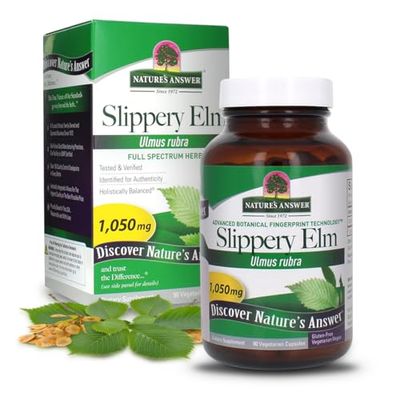 Nature&#39;s Answer Slippery Elm | Super Concentrated Herbal Supplement | Soothes Mucous Membranes | Demulcent Herb | Kosher | Vegan | Gluten Free | 90 Capsules