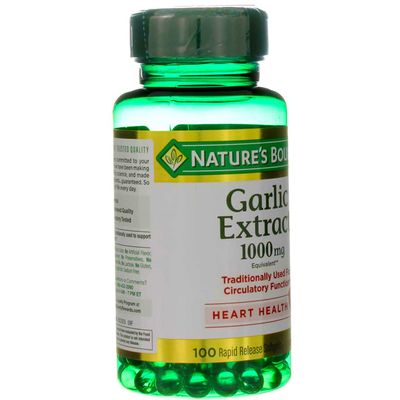 Nature's Bounty Garlic Extract 1000 mg, 100 Rapid Release Softgels (Pack of 6)