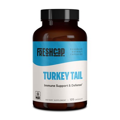 FreshCap Turkey Tail Mushroom Supplements for Immune &amp; Digestive Health - Ayurveda Mushroom Supplements (120 Capsules)