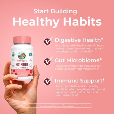 USDA Organic Probiotic Gummies |Probiotics for Digestive Health & Gut Comfort Supplement 5 Billion CFU | Probiotics for Women & Men | Immune & Digestive Support | Vegan | Non-GMO | 60 Count