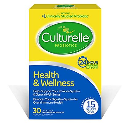 Culturelle Health &amp; Wellness Daily Probiotic Supplement For Men &amp; Women, Helps Support Your Immune System, Occasional Diarrhea, Gas &amp; Bloating, 15 Billion CFUs, Non-GMO, 30 Count