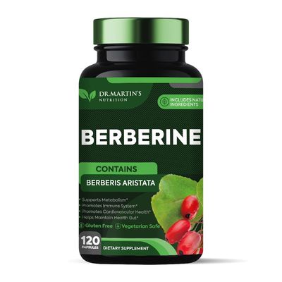 Potent 1200mg Berberine Supplement | 120 Capsules | Berberine HCL For Glucose Metabolism | Supports Healthy Weight Management, Healthy Immune System | Improves Cardiovascular &amp; Gastrointestinal Health