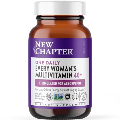 New Chapter Women&#39;s Multivitamin 40 plus for Energy, Healthy Aging + Immune Support with 20+ Nutrients -- Every Woman&#39;s One Daily 40+, Gentle on the Stomach, 48 Count
