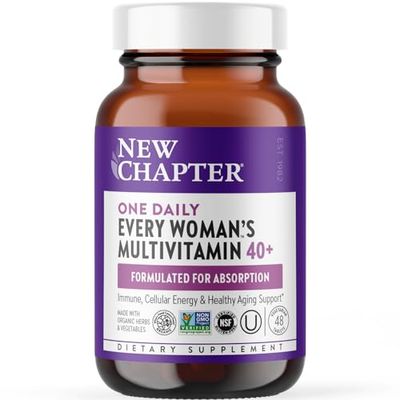 New Chapter Women&#39;s Multivitamin 40 plus for Energy, Healthy Aging + Immune Support with 20+ Nutrients -- Every Woman&#39;s One Daily 40+, Gentle on the Stomach, 48 Count