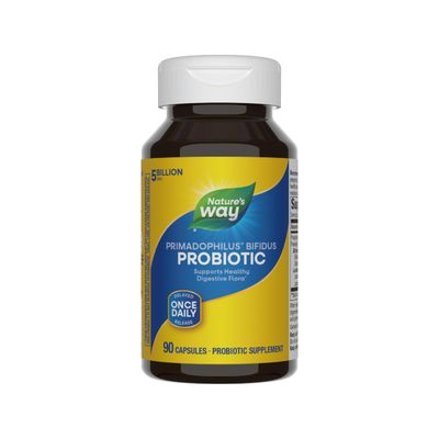 Nature&#39;s Way Primadophilus Bifidus Probiotic - 5 Billion CFU - Digestive Flora Support* - With Bifidobacterium Longum, Lactobacillus Acidophilus &amp; Rhamnosus - Gluten Free - 90 Capsules