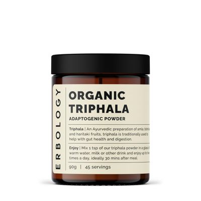 100% Organic Triphala Powder 7.8 oz - Ayurvedic Blend of Amla, Haritaki &amp; Bibhitaki - Gut Health - Straight from Farm in India - Raw, Vegan and Gluten-Free - Non-GMO - No Additives or Preservatives