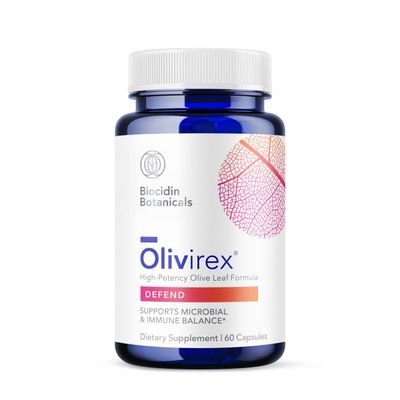 Biocidin Olivirex Olive Leaf Extract Capsules - Herbal Supplement for Microbial &amp; Immune Support - Professional Grade &amp; High Potency with Adaptogenic Herbs - Vegan, Gluten &amp; Soy-Free (60 Capsules)