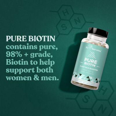 Biotin 5000 mcg Hair Skin Nails Supplement - High-Potency Hair Growth Vitamins for Women & Men - Provide Powerful Support for Healthy Hair, Stronger Nails and Glowing Skin - 120 Vegan Soft Capsules