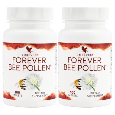 Forever Living - Forever Bee Pollen - Energy and Nutrition, Bioactive Compounds, Vegetarian, Gluten-Free - Pure Bee Pollen and Honey - 100 Tablets (2 Pack)