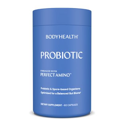 BodyHealth Probiotic Enhanced with PerfectAmino, Digestive Probiotic for Women and Men, Spore Based Probiotic with Bifidobacterium, Lactobacillus Salivarius, Lactobacillus Acidophilus (60 Capsules)