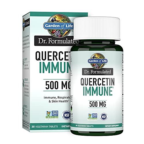 Garden of Life Quercetin Once Daily Immune System Support Supplement with Vitamin C, D &amp; Probiotics - Dr Formulated - Immune Health, Respiratory Health, Skin Health, Gluten Free, Non GMO - 30 Tablets