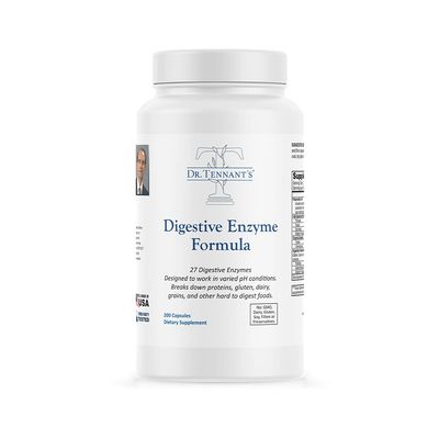 Dr Tennant&#39;s - Digestive Enzymes Formula - GERD, Heartburn &amp; Acid Reflux Relief - Digest Foods Properly For Gut Health, Bloating Relief For Women and Men, 2x DPP-IV Enzyme Targeting Gluten - 200 Count