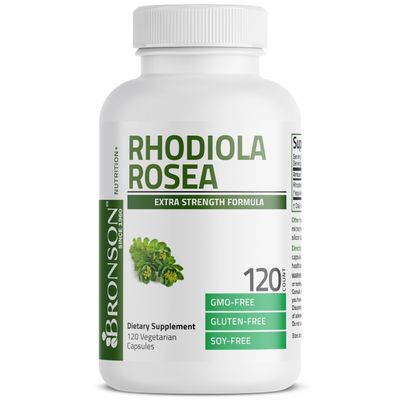 Bronson Rhodiola Rosea Vegetarian Capsules - Adaptogenic Herb - Brain, Stress &amp; Mood Support - Non-GMO, 120 Count
