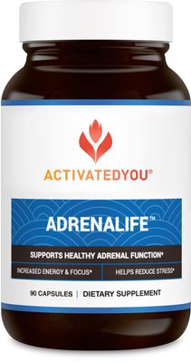 ACTIVATEDYOU AdrenaLife- Calmness and Relaxation Adrenal Support Supplement for Stress Relief, Restful Sleep, and Focused Energy w/Magnesium, Vitamin B12, &amp; Rhodiola Rosea Extract (90 Capsules)