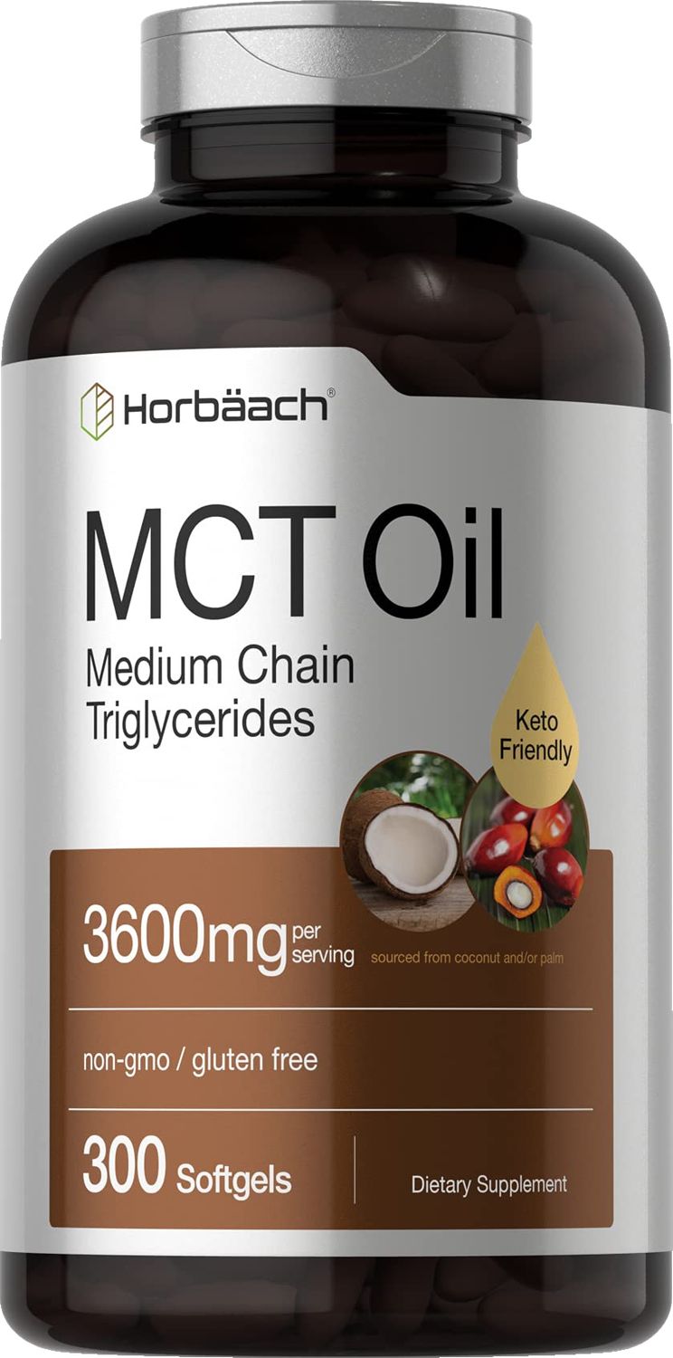 Horbach Keto MCT Oil Capsules 3600mg | 300 Softgels | Coconut Oil Pills | Non-GMO and Gluten Free Formula | High Potency and Value Size Supplement